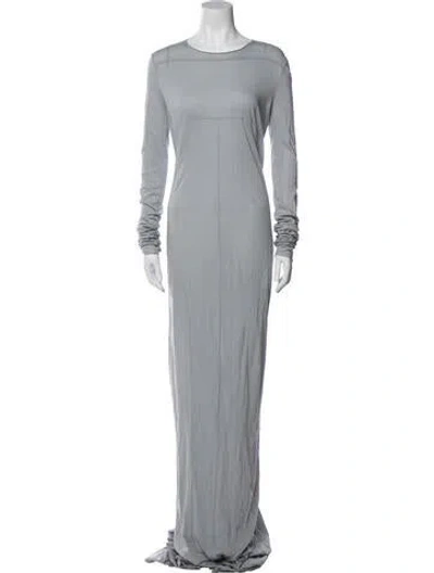 Pre-owned Rick Owens Crew Neck Long Dress In Gray