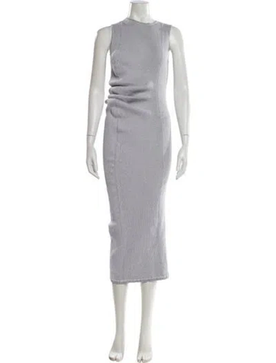 Pre-owned Rick Owens Crew Neck Long Dress In Gray