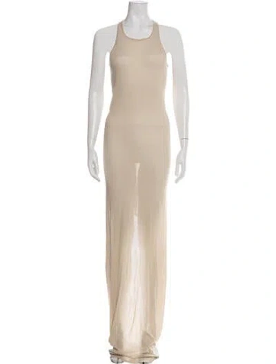 Pre-owned Rick Owens Crew Neck Long Dress In Neutral