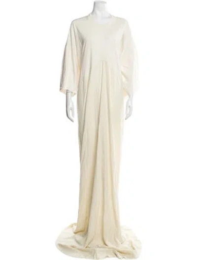 Pre-owned Rick Owens Crew Neck Long Dress In Neutrals