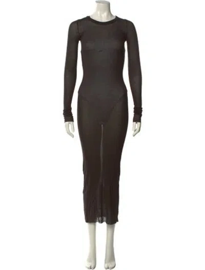 Pre-owned Rick Owens Crew Neck Long Dress W/ Tags In Brown
