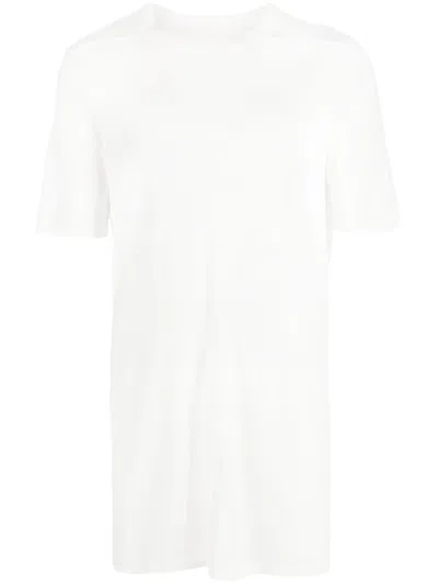 Rick Owens Crew Neck Long-length T-shirt In White