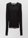 Rick Owens Crew Neck Long Sleeve T-shirt In Black