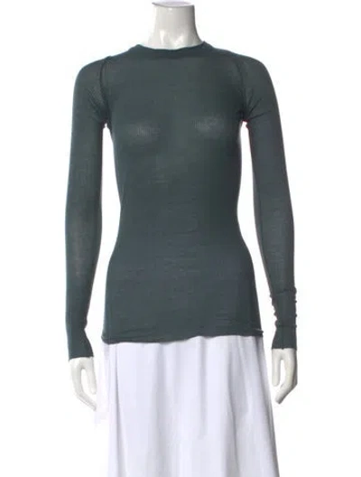 Pre-owned Rick Owens Crew Neck Long Sleeve Top In Blue