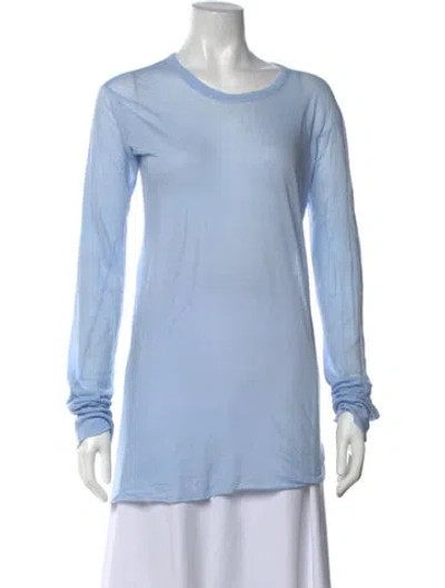 Pre-owned Rick Owens Crew Neck Long Sleeve Top In Blue