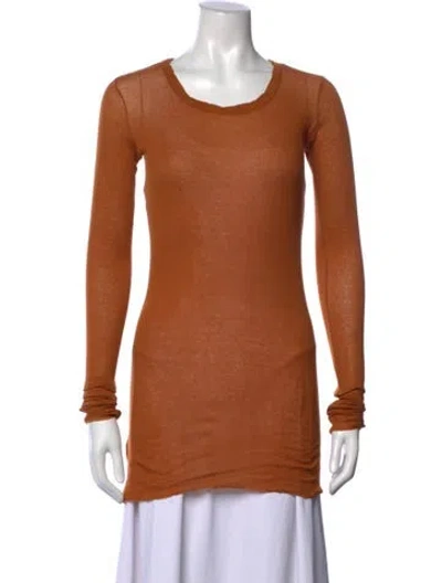 Pre-owned Rick Owens Crew Neck Long Sleeve Top In Brown