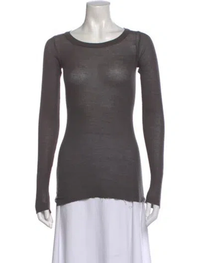 Pre-owned Rick Owens Crew Neck Long Sleeve Top In Green
