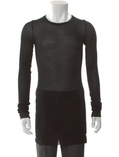 Pre-owned Rick Owens Crew Neck Long Sleeve T-shirt In Black