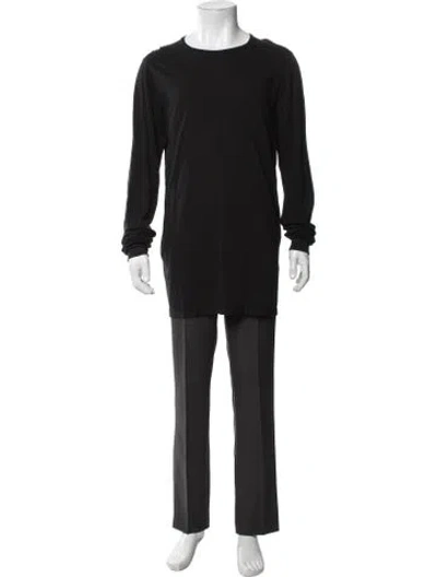 Pre-owned Rick Owens Crew Neck Long Sleeve T-shirt In Black