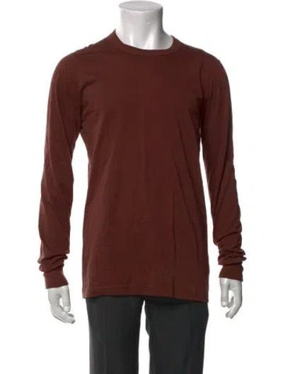 Pre-owned Rick Owens Crew Neck Long Sleeve T-shirt In Brown