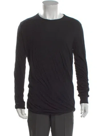 Pre-owned Rick Owens Crew Neck Long Sleeve T-shirt W/ Tags In Black