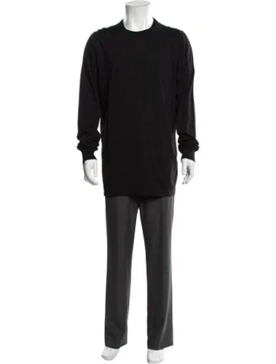 Pre-owned Rick Owens Crew Neck Long Sleeve T-shirt W/ Tags In Black