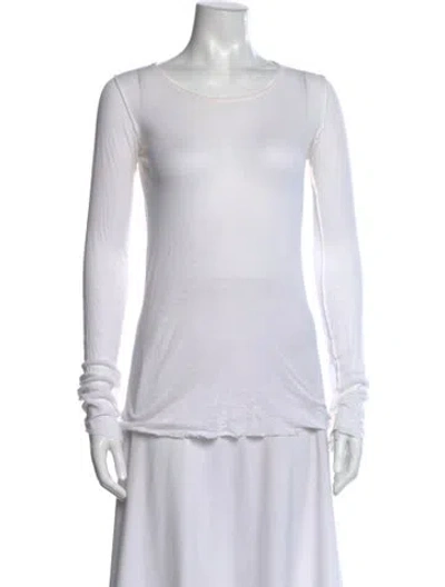 Pre-owned Rick Owens Crew Neck Long Sleeve T-shirt In White