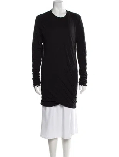 Pre-owned Rick Owens Crew Neck Long Sleeve Tunic In Black