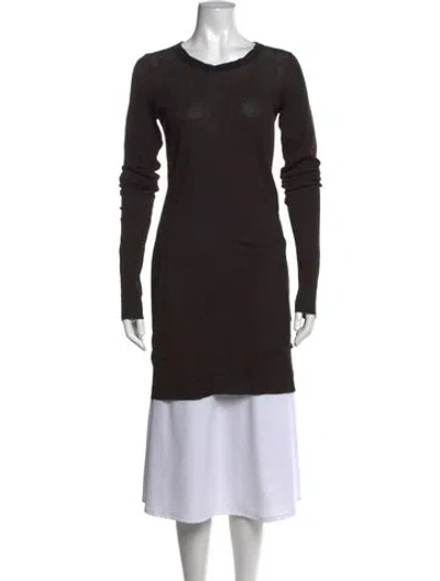 Pre-owned Rick Owens Crew Neck Long Sleeve Tunic In Black