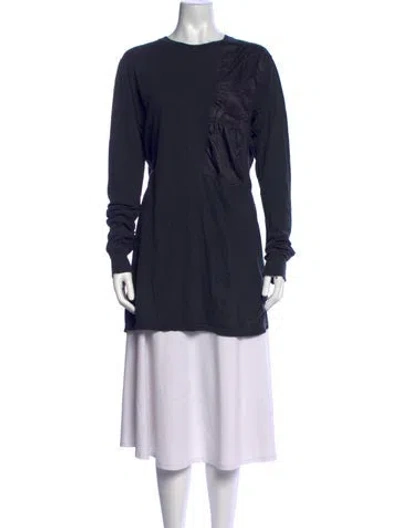 Pre-owned Rick Owens Crew Neck Long Sleeve Tunic In Blue