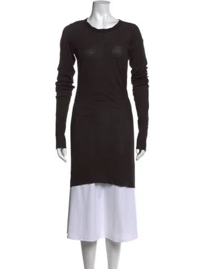 Pre-owned Rick Owens Crew Neck Long Sleeve Tunic W/ Tags In Black