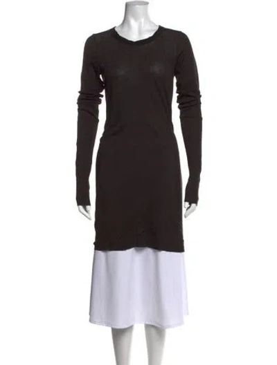 Pre-owned Rick Owens Crew Neck Long Sleeve Tunic W/ Tags In Black