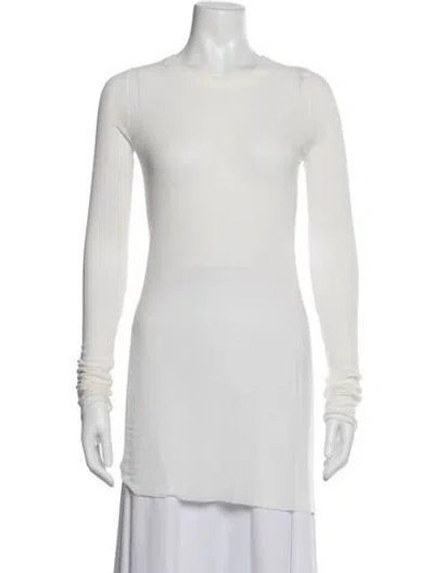 Pre-owned Rick Owens Crew Neck Long Sleeve Tunic In White