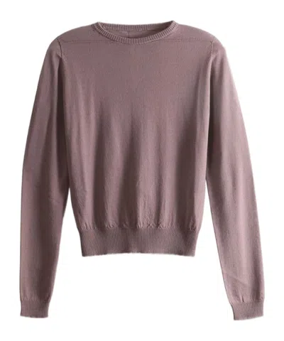 Rick Owens Crew Neck Long-sleeved Knitwear In Purple