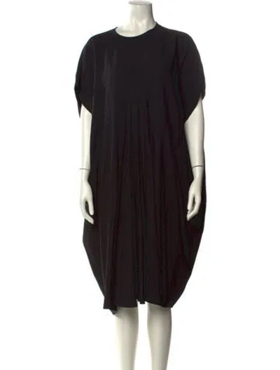 Pre-owned Rick Owens Crew Neck Midi Length Dress In Black