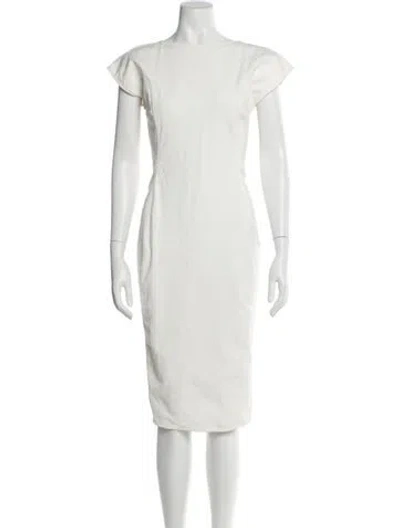 Pre-owned Rick Owens Crew Neck Midi Length Dress W/ Tags In Blue