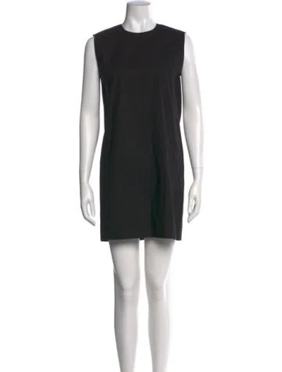 Pre-owned Rick Owens Crew Neck Mini Dress In Black