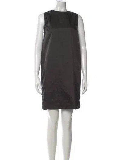 Pre-owned Rick Owens Crew Neck Mini Dress In Black