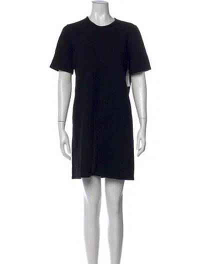 Pre-owned Rick Owens Crew Neck Mini Dress In Black