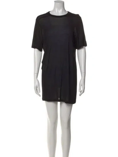 Pre-owned Rick Owens Crew Neck Mini Dress In Black