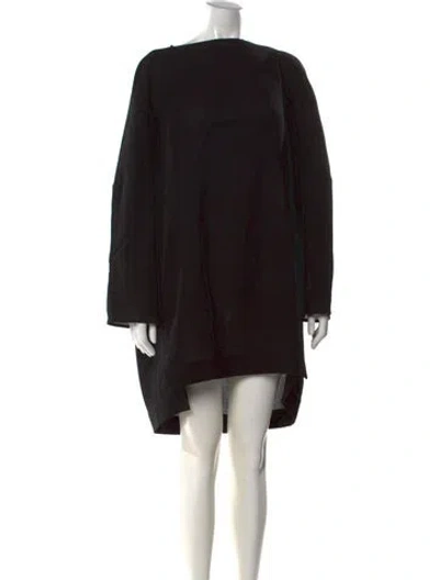 Pre-owned Rick Owens Crew Neck Mini Dress In Black