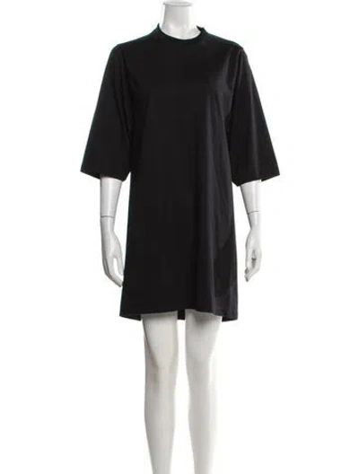 Pre-owned Rick Owens Crew Neck Mini Dress In Black