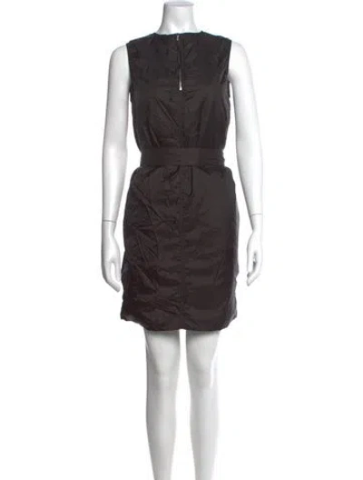 Pre-owned Rick Owens Crew Neck Mini Dress In Black
