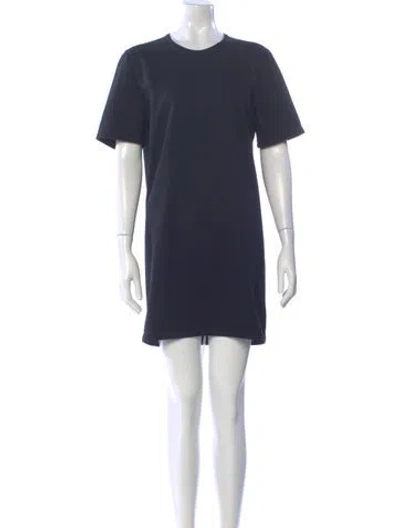 Pre-owned Rick Owens Crew Neck Mini Dress In Blue