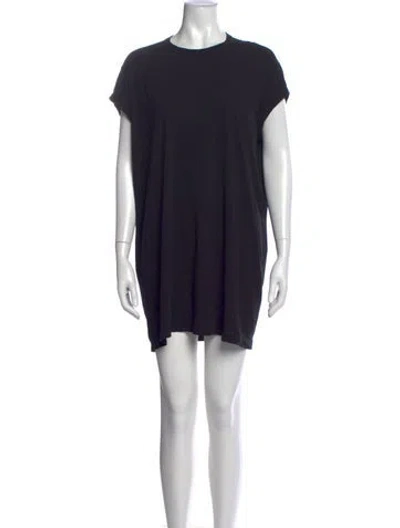 Pre-owned Rick Owens Crew Neck Mini Dress In Blue