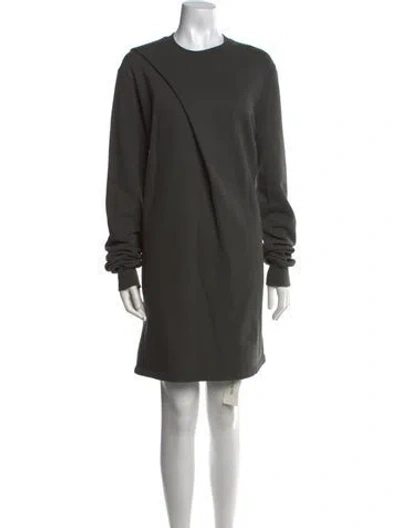Pre-owned Rick Owens Crew Neck Mini Dress In Green