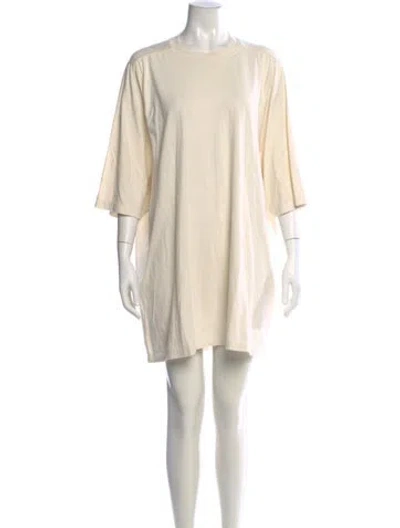 Pre-owned Rick Owens Crew Neck Mini Dress In Neutral