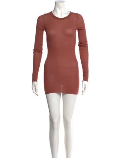 Pre-owned Rick Owens Crew Neck Mini Dress In Pink