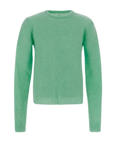 Rick Owens Crew Neck Mohair-blend Jumper In Green