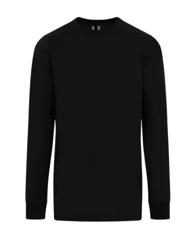 Rick Owens Crew-neck Organic Cotton Sweatshirt In Black
