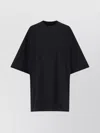 Rick Owens Crew Neck Plain Design Relaxed Fit In Black