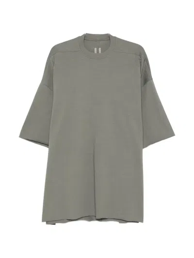 Rick Owens Crew-neck Raw-cut T-shirt In Green