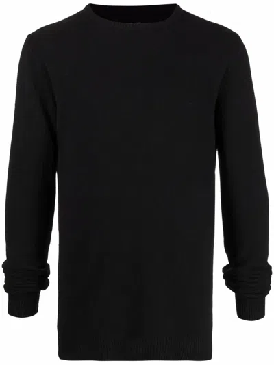 Rick Owens Crew-neck Rib-trimmed Jumper In Black