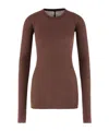 Rick Owens Crew-neck Ribbed T-shirt In Red