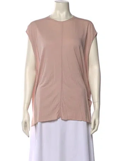 Pre-owned Rick Owens Crew Neck Short Sleeve Blouse In Pink