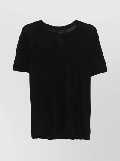 Rick Owens Crew Neck Short Sleeve Plain T-shirt In Black