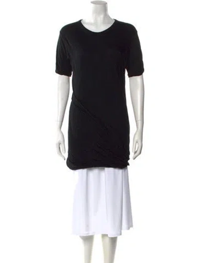 Pre-owned Rick Owens Crew Neck Short Sleeve T-shirt In Black