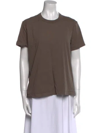 Pre-owned Rick Owens Crew Neck Short Sleeve T-shirt In Brown