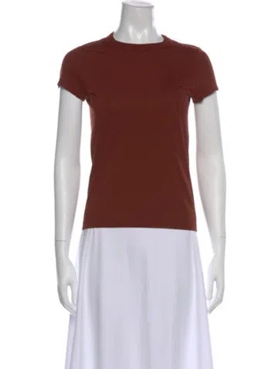 Pre-owned Rick Owens Crew Neck Short Sleeve T-shirt In Brown