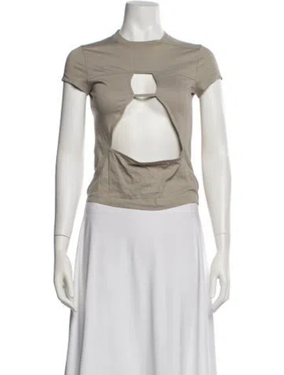 Pre-owned Rick Owens Crew Neck Short Sleeve T-shirt In Neutral
